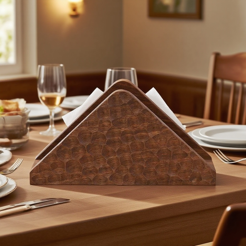 實木三角形餐巾紙收納架