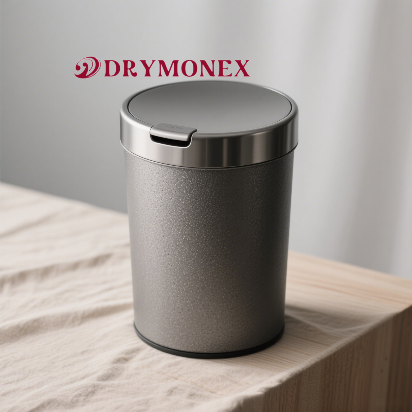 タッチフリーで蓋が自動開閉するゴミ箱の使用イメージ