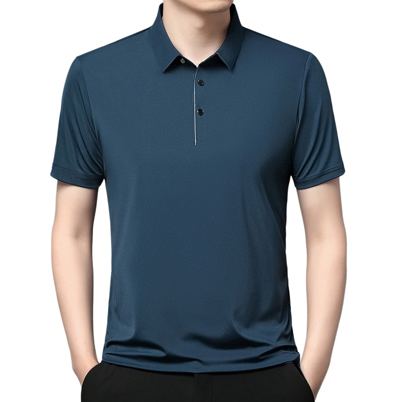 メンズ半袖Tシャツ 夏の緩い薄いトップスメンズカジュアルラペル半袖Tシャツ