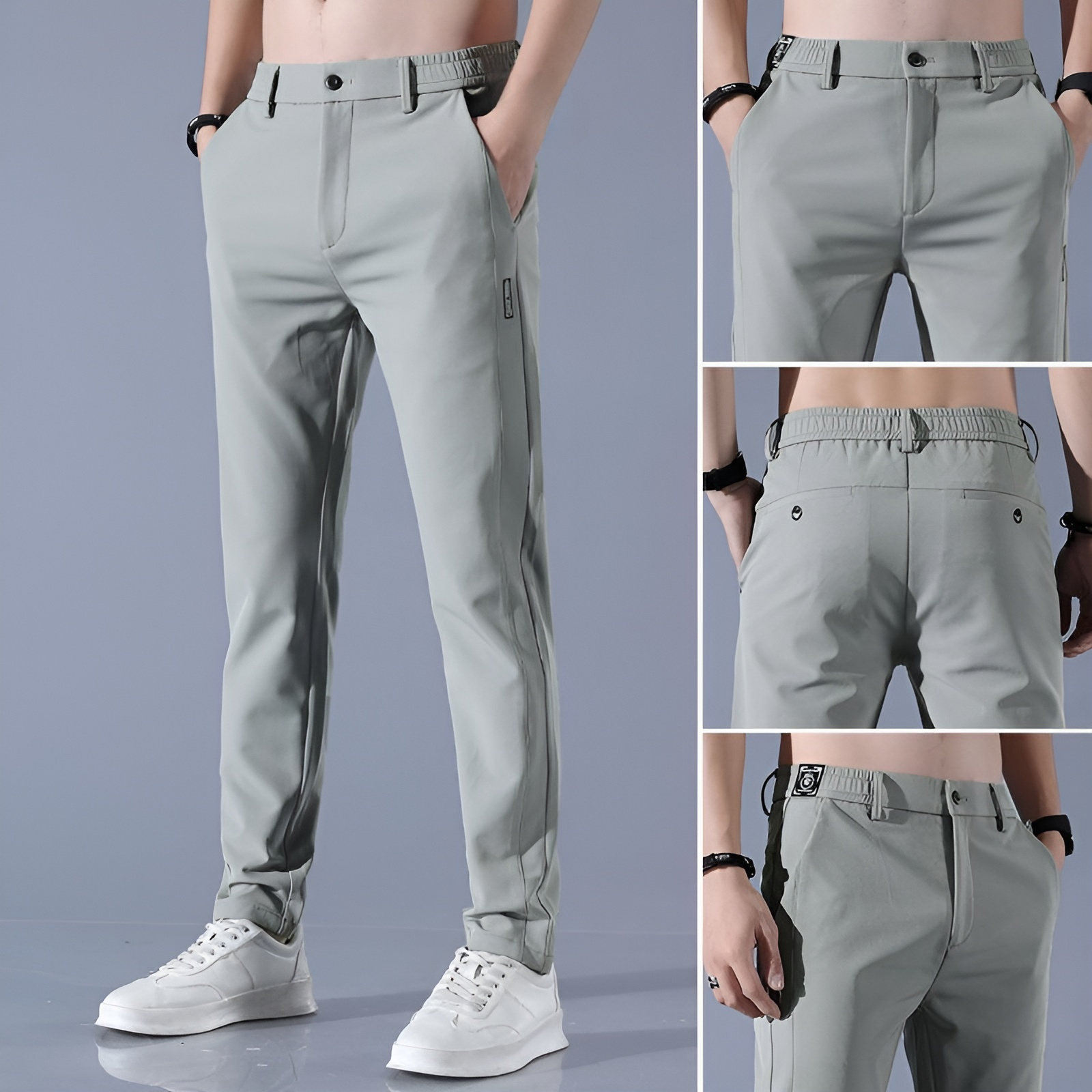 メンズ ロングパンツ 夏服 冷感パンツ アイスシルクパンツ 接触冷感 薄手 涼しい イージーパンツ ストレッチ 夏 春 秋