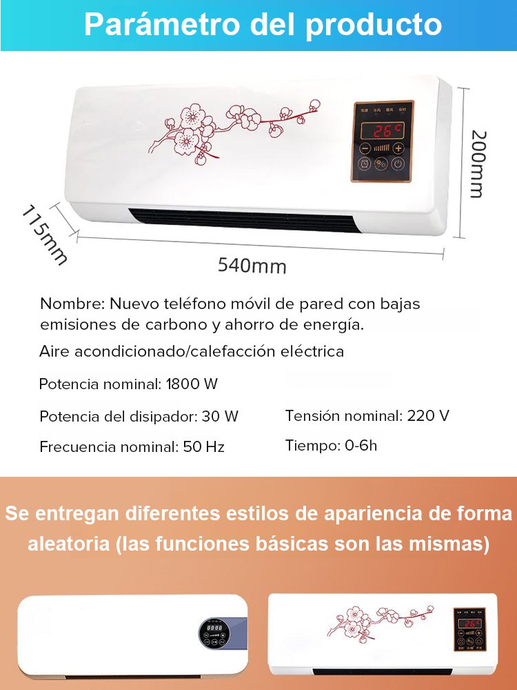 Aire acondicionado de pared para uso doméstico, frío y calor.