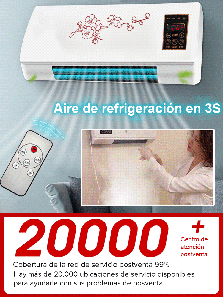 Aire acondicionado de pared para uso doméstico, frío y calor.