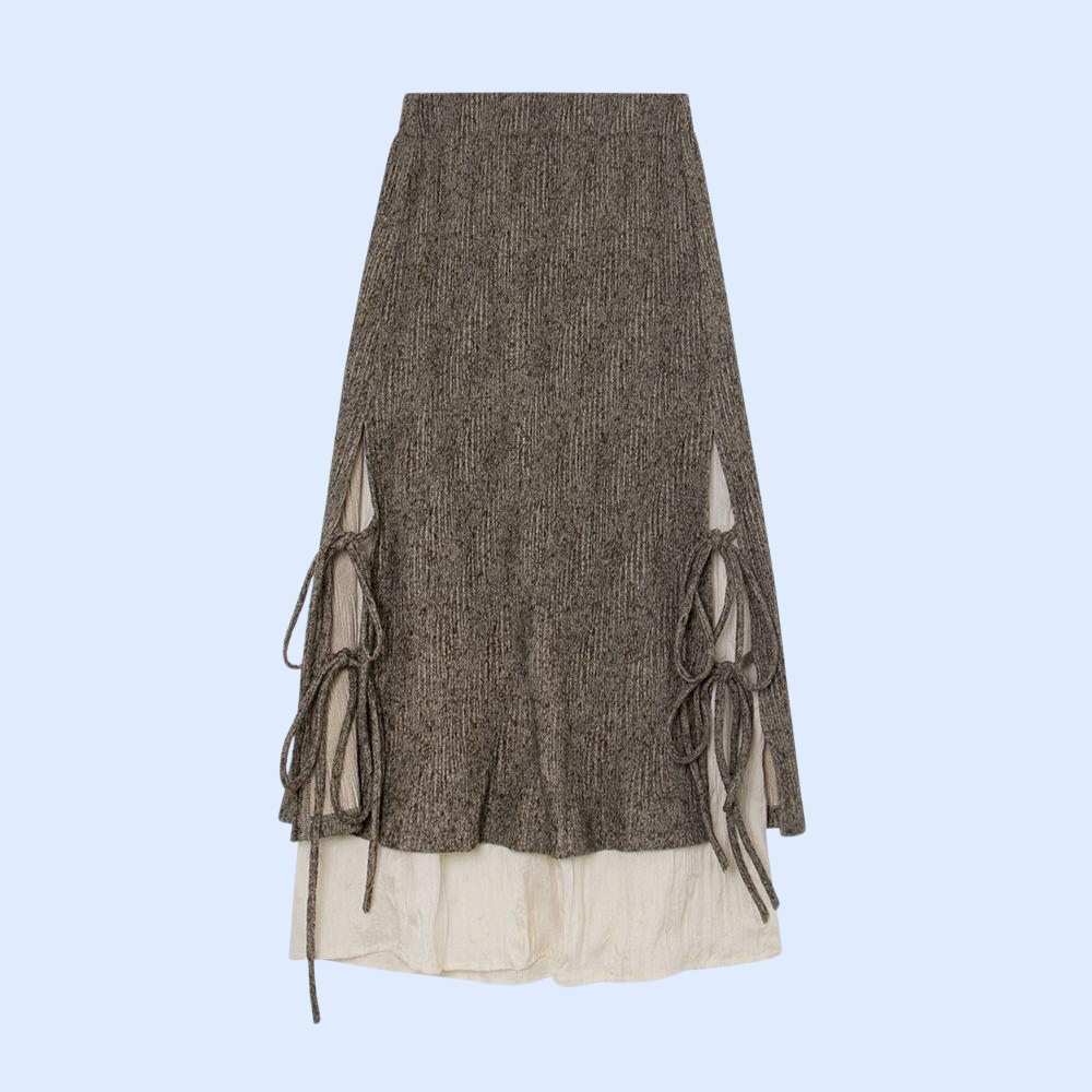 여성용 하이웨이스트 레이어드 스타일 스커트 가을겨울 신상