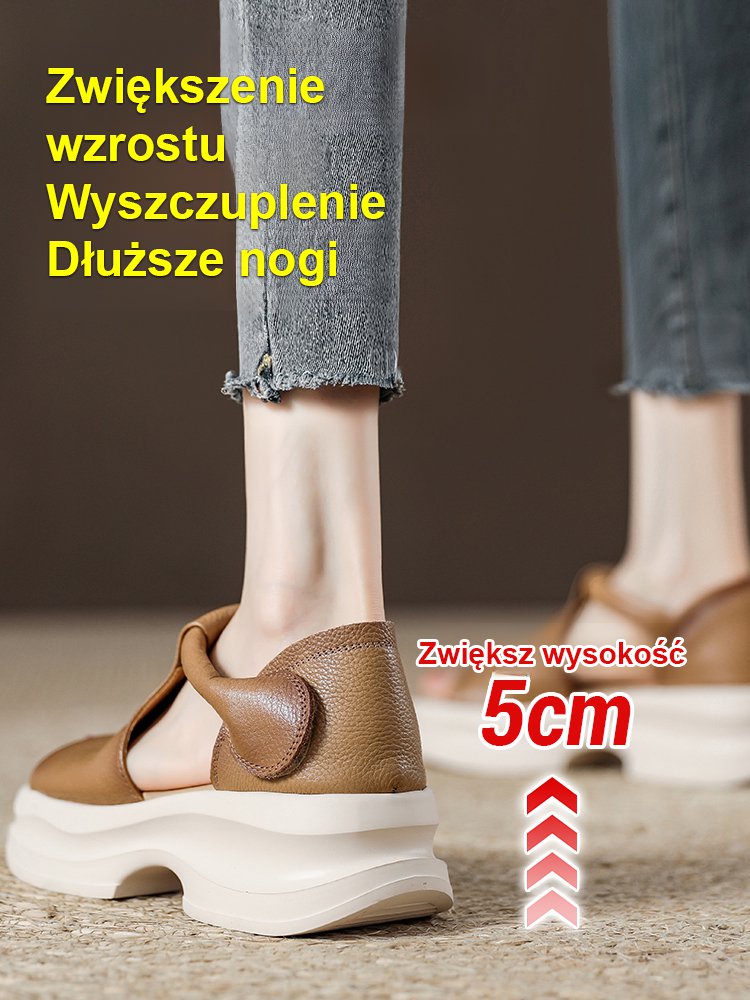 Modne sandały na koturnie z otwartymi palcami w stylu koreańskim