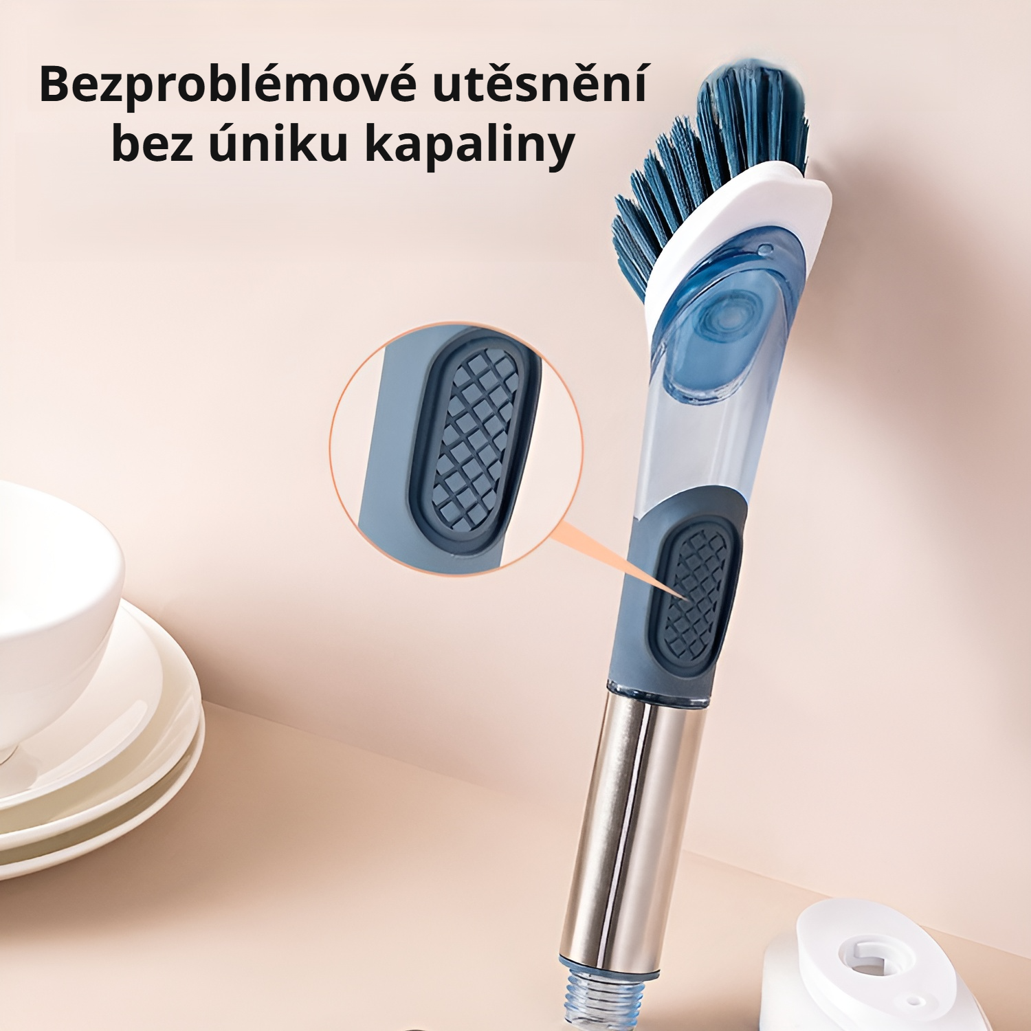 Automatický kartáč na mytí hrnců s dlouhou rukojetí