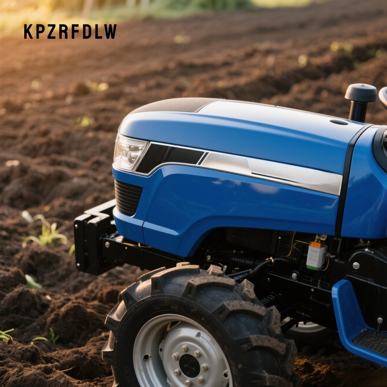 水田で使用中の耕うん機