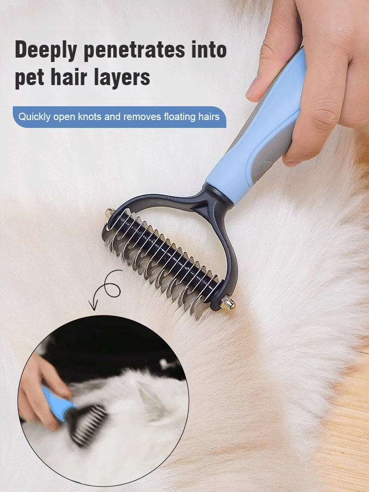 Pet Grooming Brush, easy to solve the hair knots