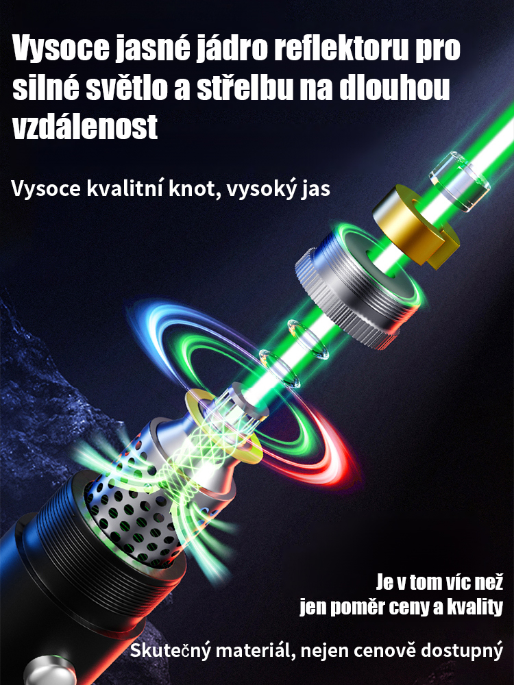 Výkonná laserová svítilna s dlouhým dosahem