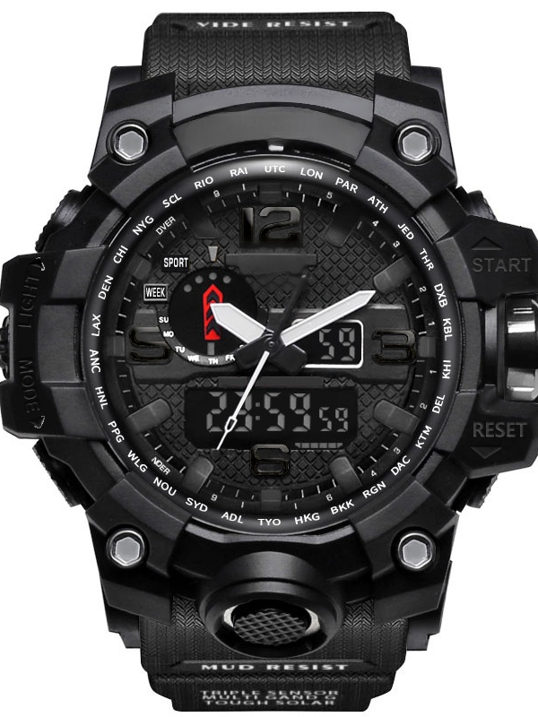 電子時計  機能抜群  昼間・夜間LEDモデル  50メートル防水  10color