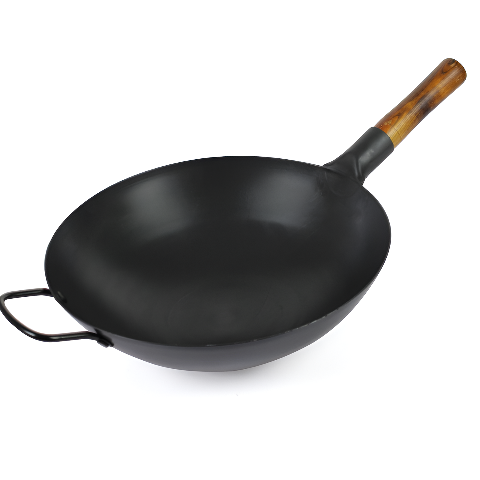 Wok antiguo de hierro forjado