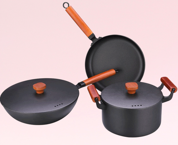 선물세트 냄비 라오티 헬스 웍 프라이팬 수프 냄비 프라이팬 프라이팬 5종 무연 노스틱 세트