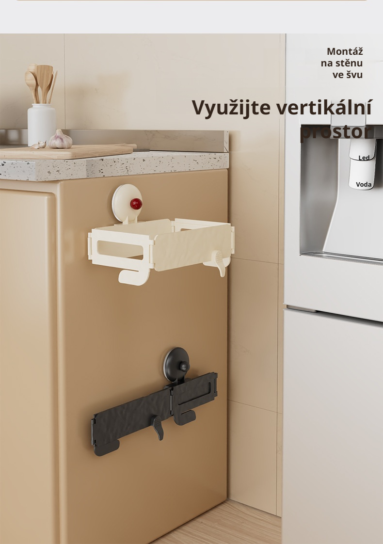 Detail přísavky pro bezpečné uchycení police