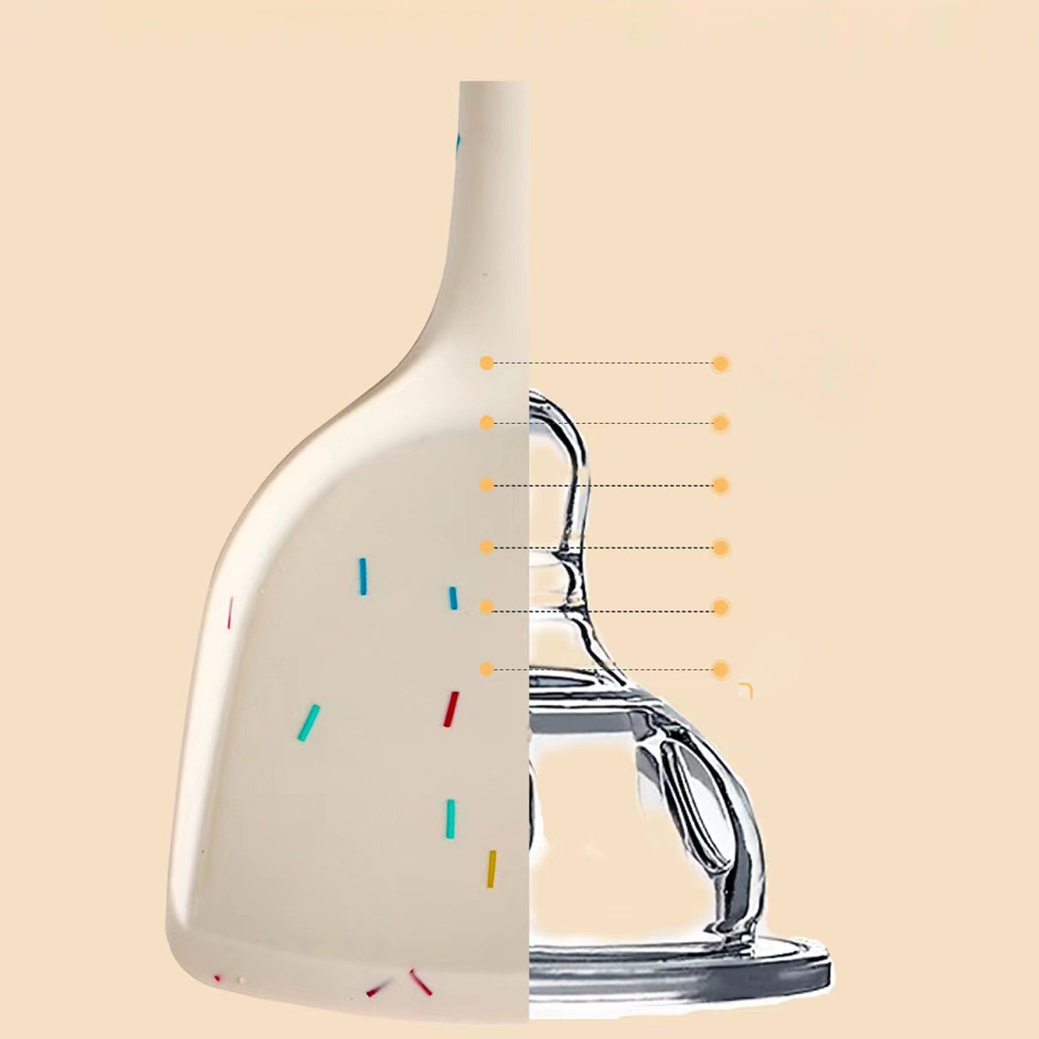 Sedmidílná sada barevného silikonového kuchyňského nádobí