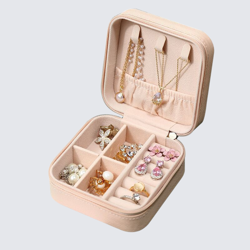 صندوق تخزين المجوهرات الكورية صندوق مجوهرات صغير للأقراط والخواتم وصندوق مجوهرات محمول للسفر