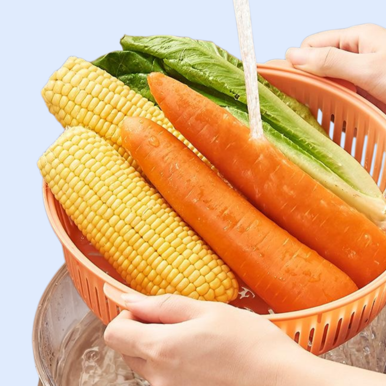 이중 물빠짐 바구니 다기능 채소 덮개