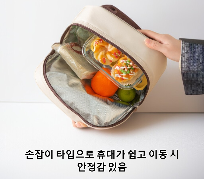 직장용 보온 도시락 가방 내부 공간