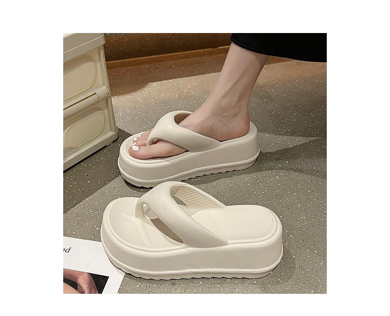 여자 여름 파워 송편 통굽 조리 비치 슬리퍼 내마모성 웨지 힐 조리