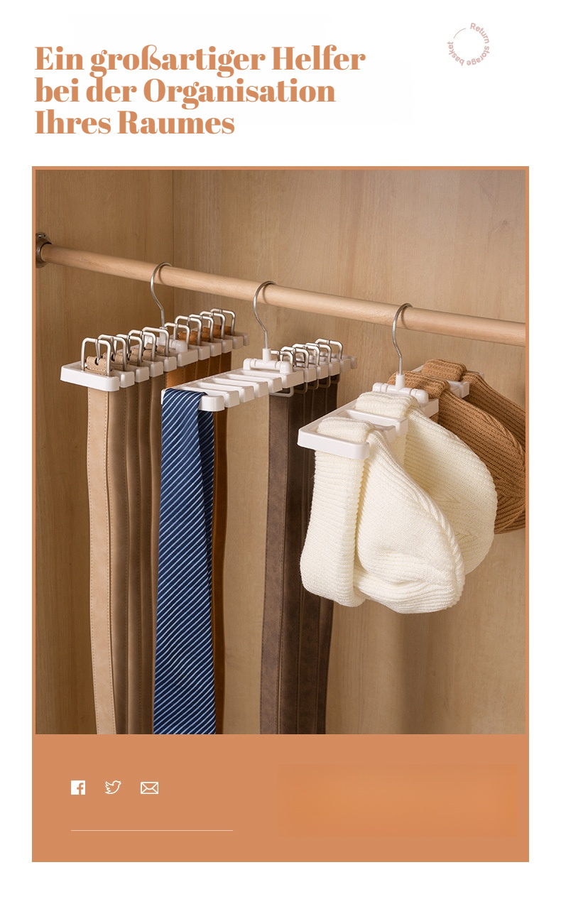 Home Gürtelaufbewahrungsständer Schal Krawattenständer Multifunktionaler drehbarer Gürtelschalaufbew