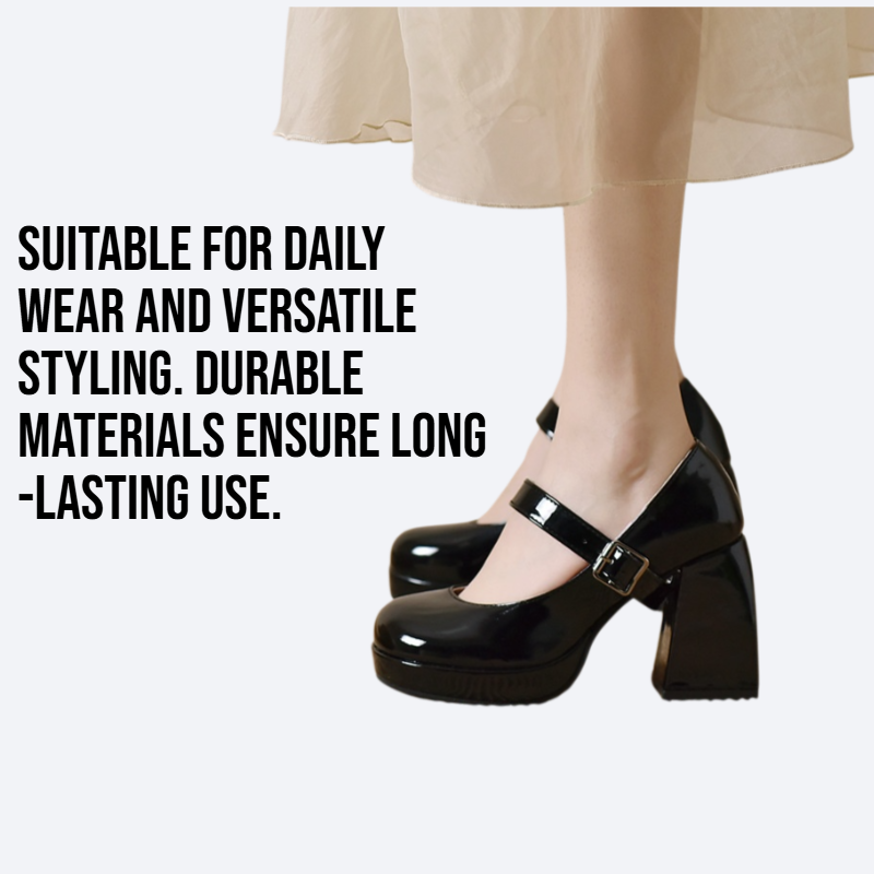 Temperament Thick Heels Shallow Mouth High Heels