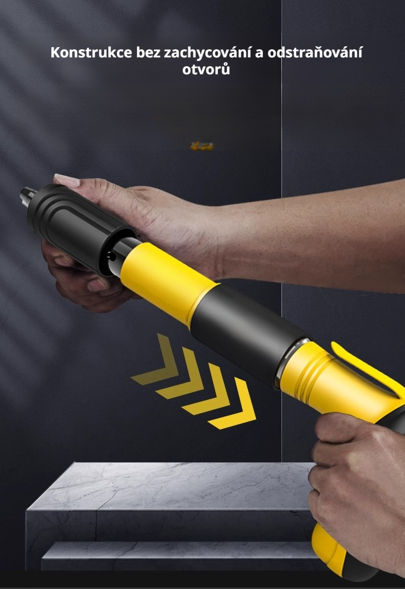 Přesné upevnění materiálu hřebíkovací pistolí