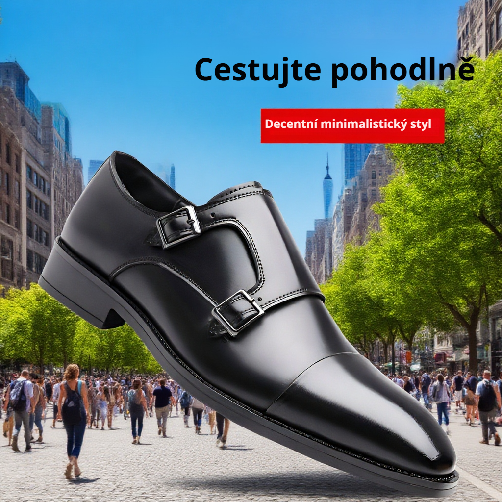 Luxusní černé kožené boty pro muže