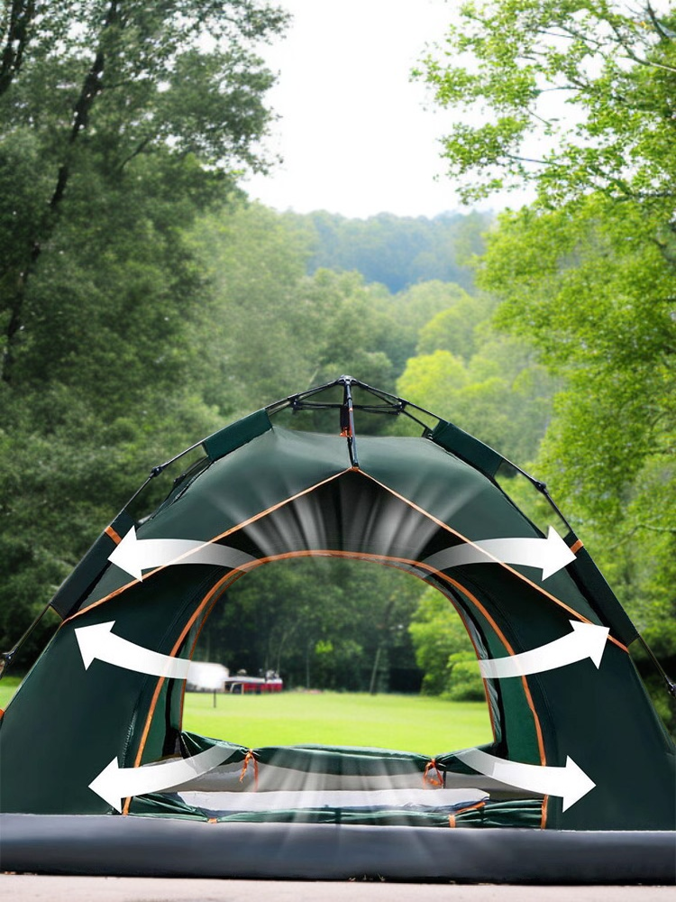 야외 캠핑 텐트 두꺼운 장비 전자동 접이식 텐트 비막이 세트 팝업 캠핑 텐트
