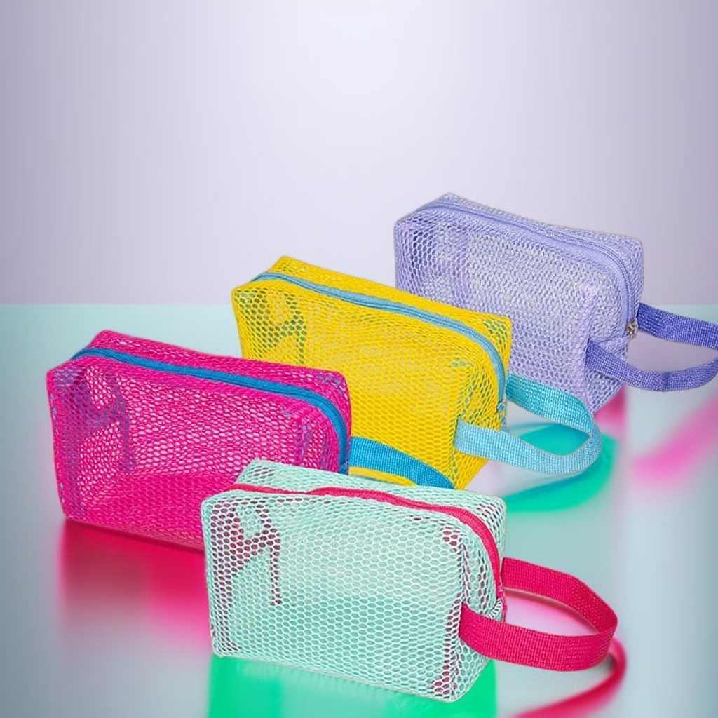 Drawstring mesh storage bag