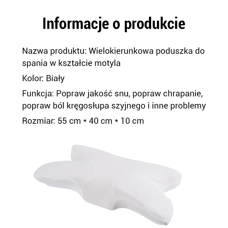 Wielokierunkowa poduszka do spania w kształcie motyla