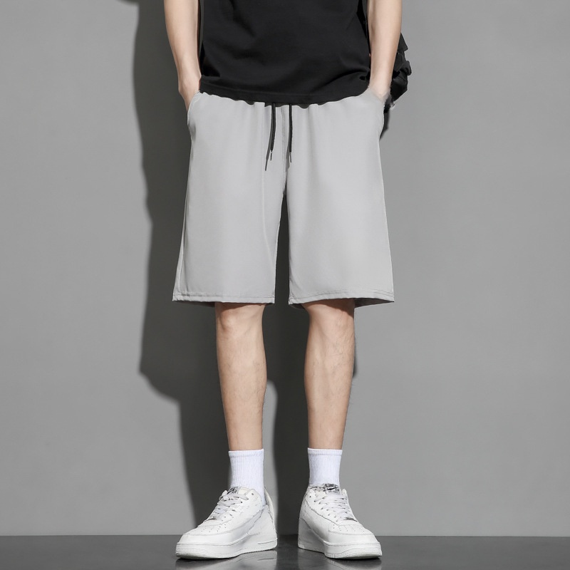 여름 스포츠 속건 아이스 반바지 학생 겉옷 와이드 5부 팬츠 러닝 반바지
