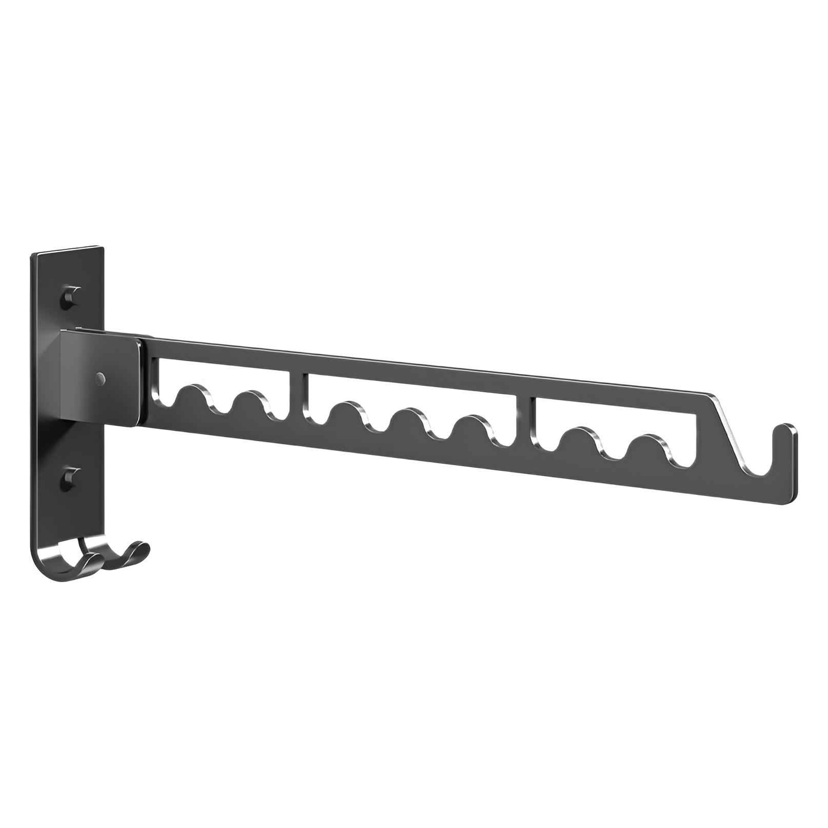 Schlagfreier, platzsparender, zusammenklappbarer Kleiderständer aus Aluminium für die Wandmontage, B