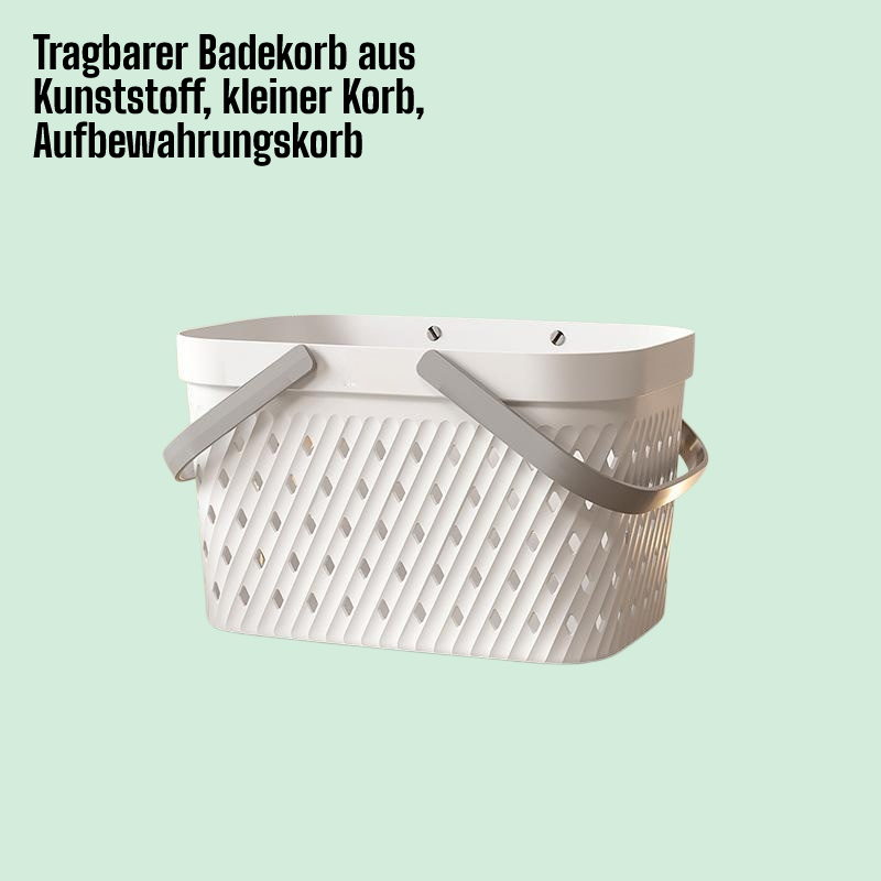 Tragbarer Badekorb aus Kunststoff, kleiner Korb, Aufbewahrungskorb
