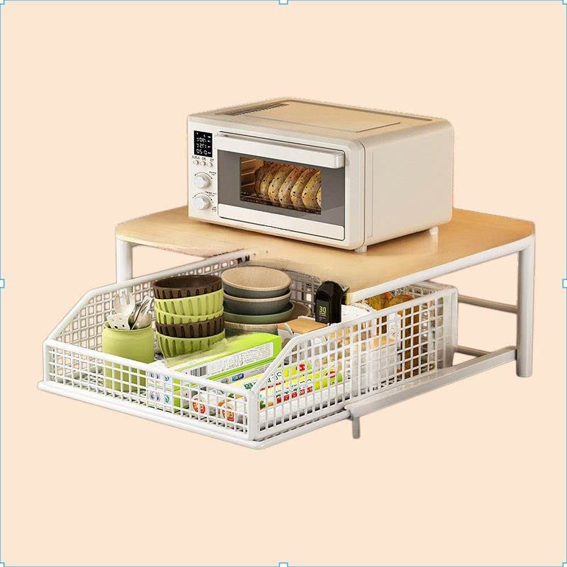 서랍이 있는 주방 전자레인지 선반 조리대 오븐 밥솥 에어프라이어 전기제품 바닥 수납 선반