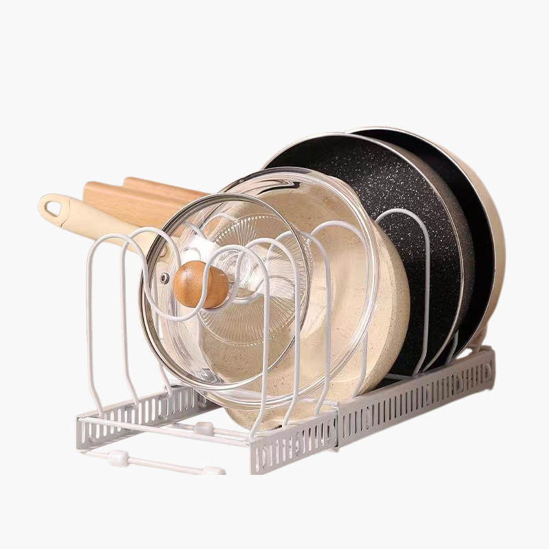 伸縮可能な鍋棚収納棚