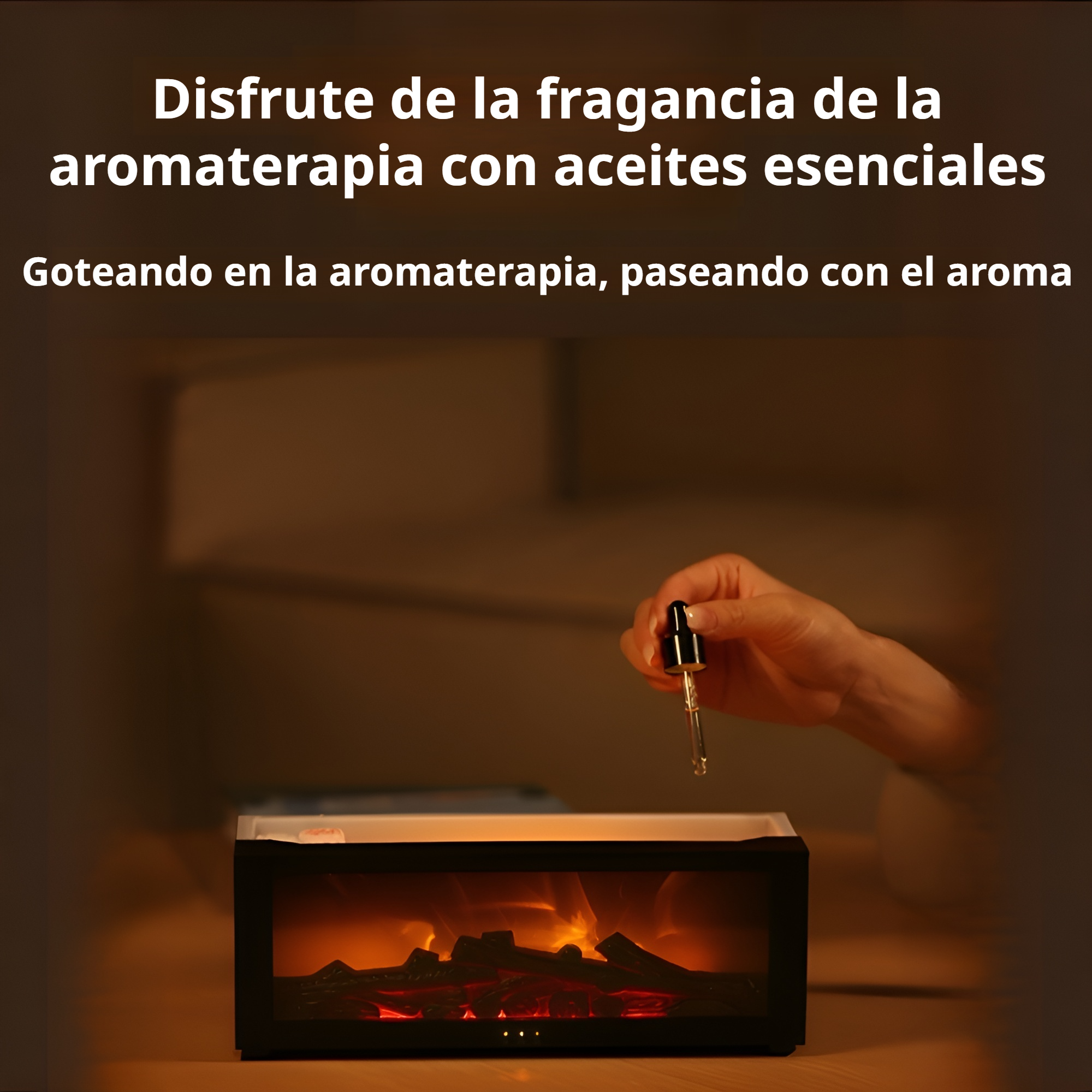 Ambientador y humidificador con diseño de llama realista
