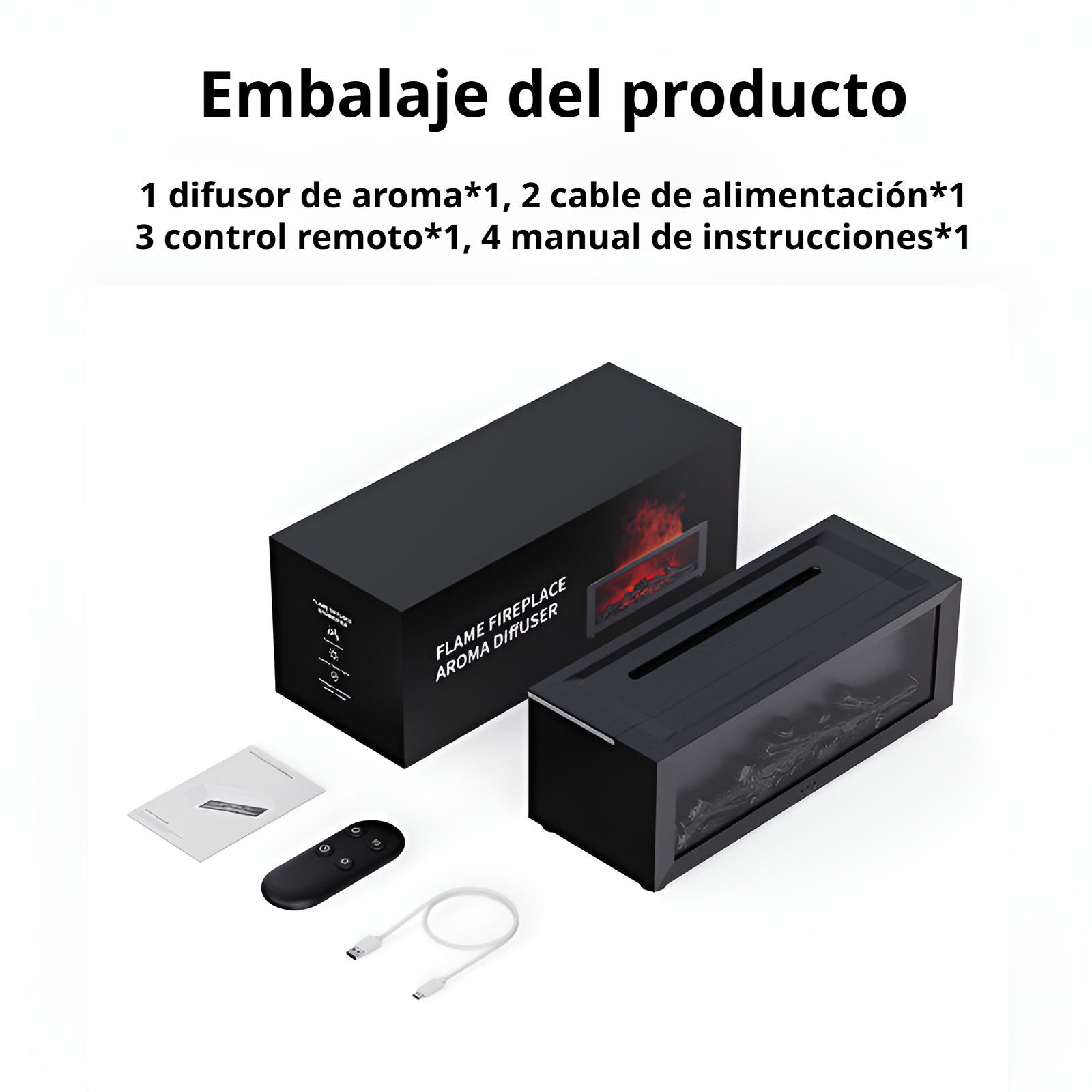 Humidificador creativo con aromaterapia de llama de chimenea de simulación genial de escritorio JMY