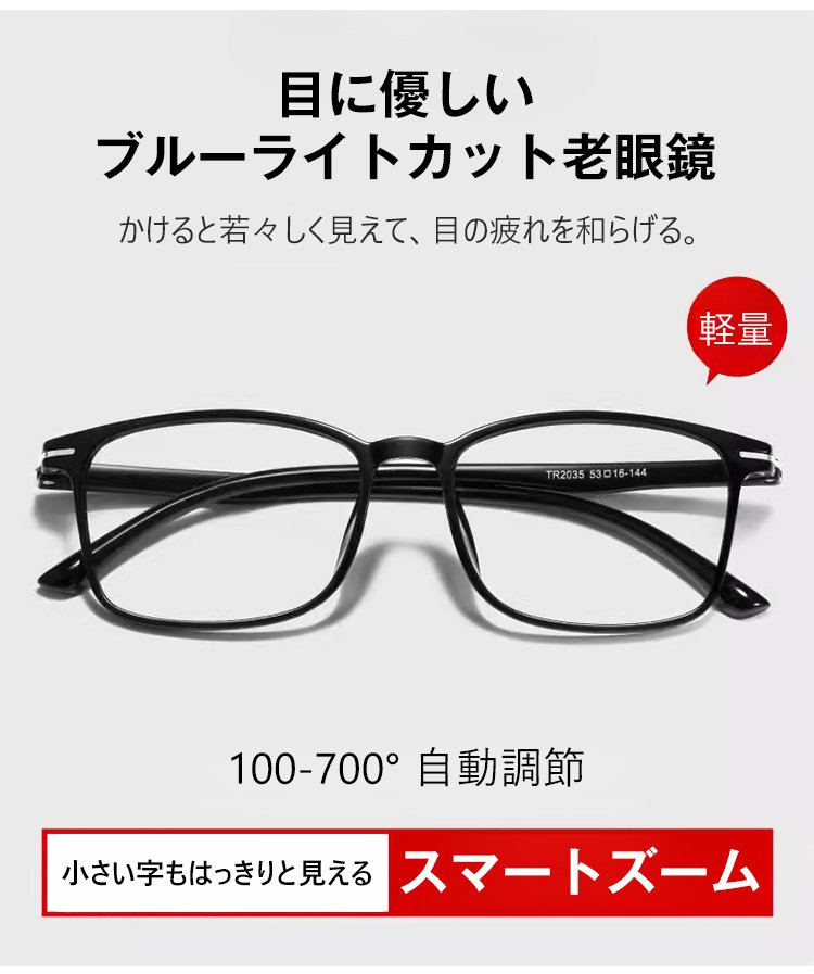 男女兼用曇り止めスマートズーム老眼鏡の全体イメージ