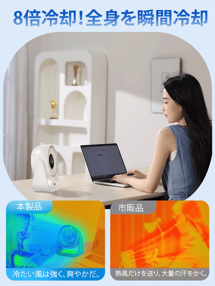 小型デジタル表示羽根なし扇風機