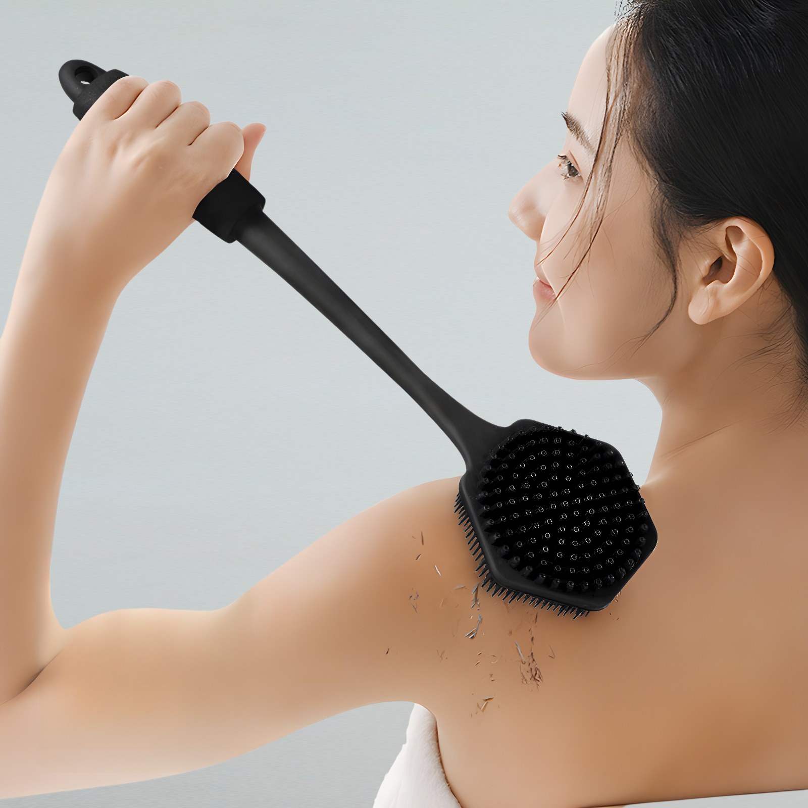 シリコンバスブラシ洗浄マッサージアーティファクトホームバスルーム両面ロングハンドルブラシ怠惰な背中をこするバスブラシ