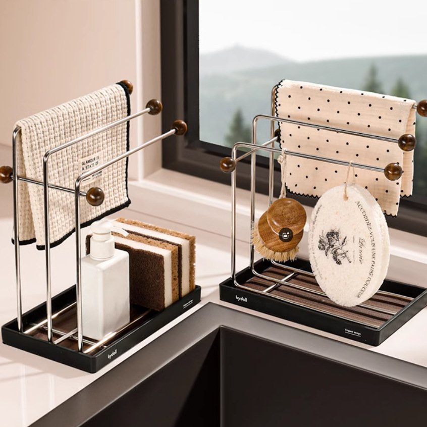 Kuchyňský odtokový stojan v evropském stylu z nerezové oceli pro domácí police na pracovní desce