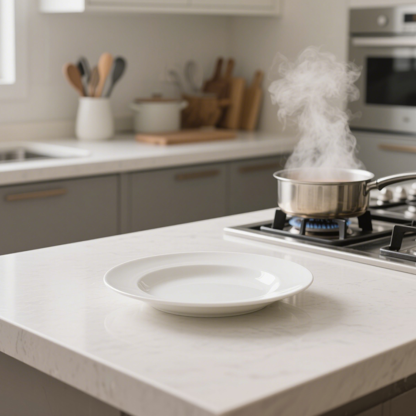 화이트 세라믹 디너 플레이트