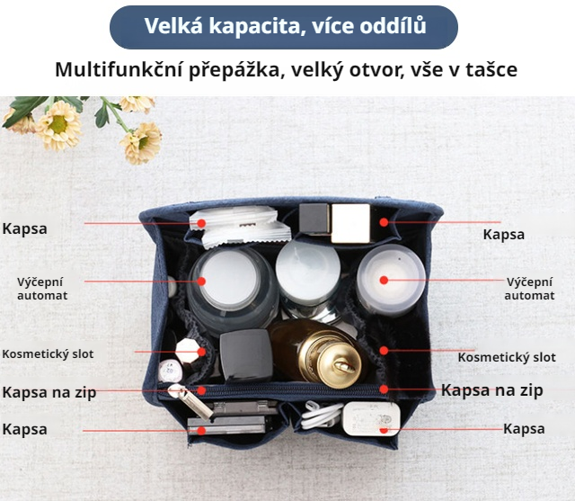 Jednoduchý úložný vak vhodný na cestování