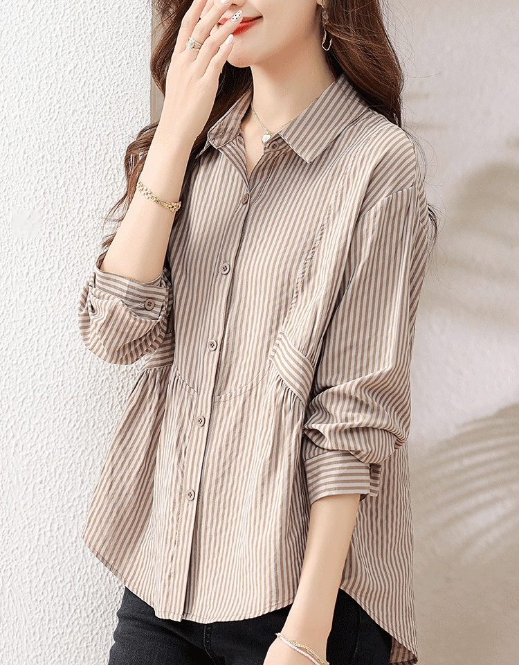 レディースゆっとりストライプブラウス
