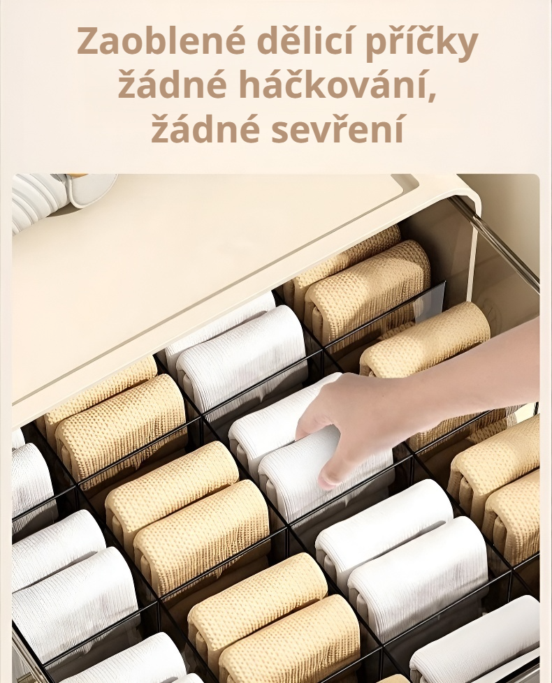 Praktický úložný systém do zásuvky