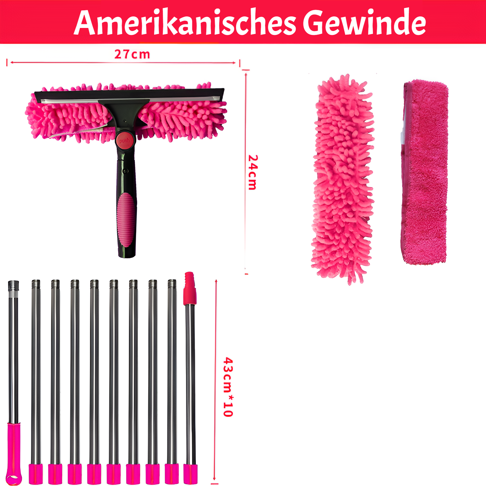 JMY Zwei-in-Eins-Fensterreinigungsschaber Glasreinigung Artefaktreinigung spezielles doppelseitiges 