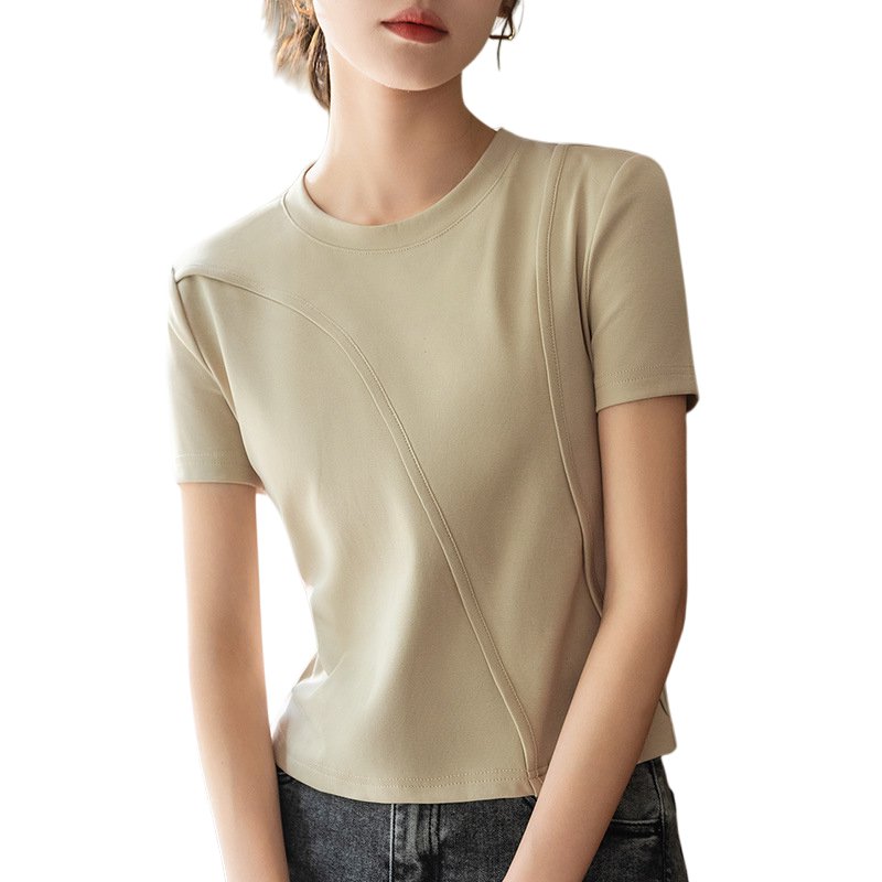 라운드넥 반소매 셔츠