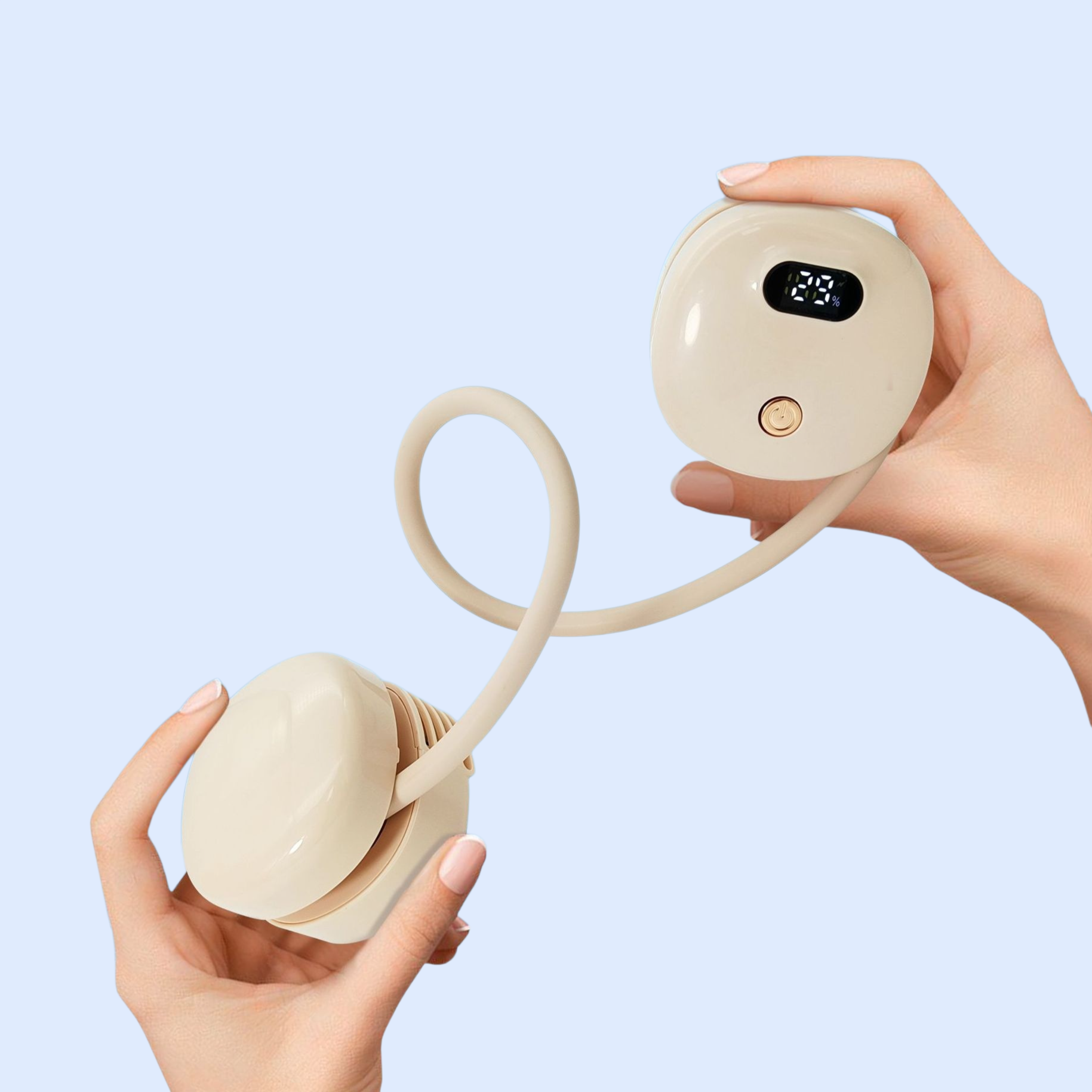 価値の高い葉のない折りたたみ式小型扇風機 USB充電式小型扇風機 ミニポータブル大型風扇風機 デジタルディスプレイ 吊り下げ式ネックファン