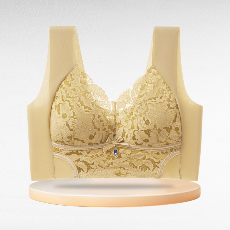 目を引く胸元を強調するエンボス刺繍ブラ