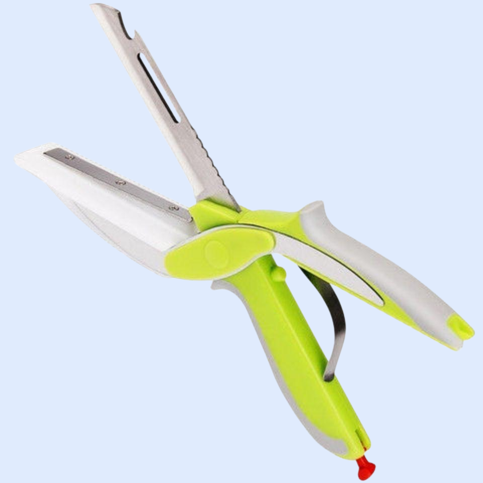 سكين ومقص طعام من الفولاذ المقاوم للصدأ ومقص مطبخ للفاكهة والخضروات