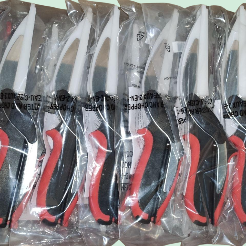 سكين ومقص طعام من الفولاذ المقاوم للصدأ ومقص مطبخ للفاكهة والخضروات