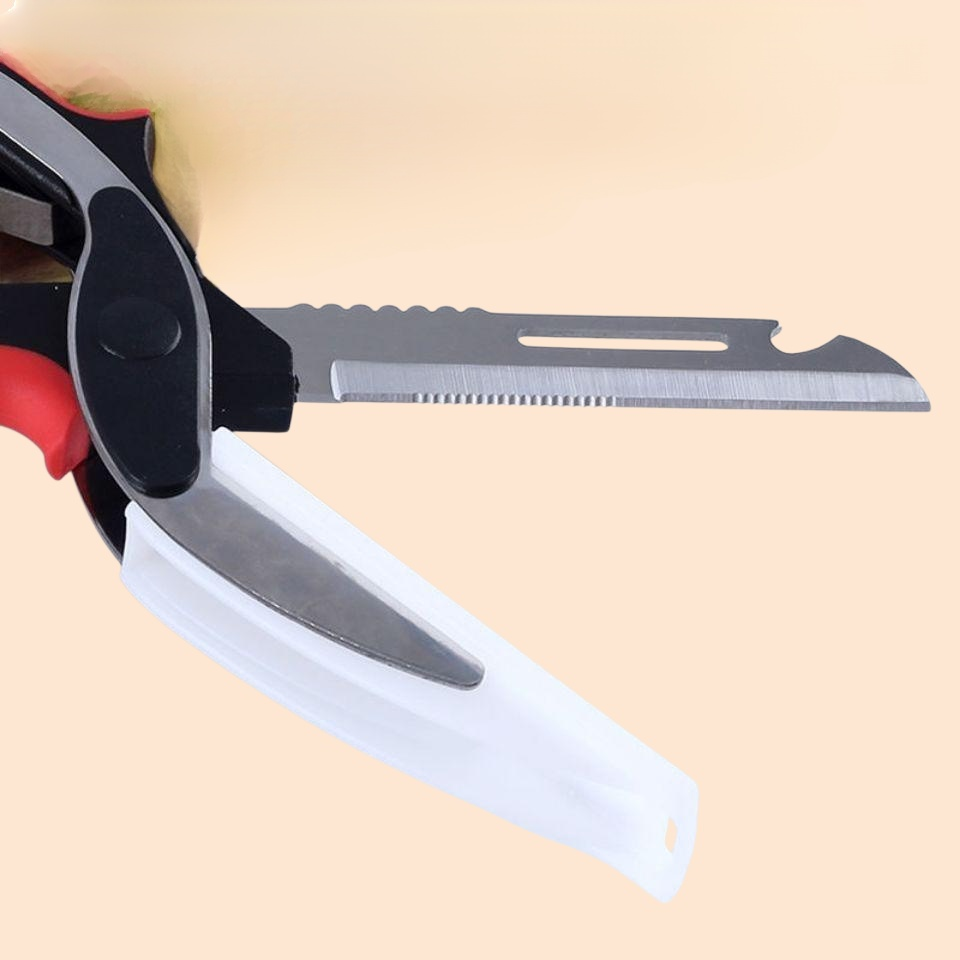 سكين ومقص طعام من الفولاذ المقاوم للصدأ ومقص مطبخ للفاكهة والخضروات